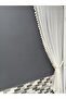 2 Wings Background Curtain Cream Tasseled Floral 2 Wings Tulle Background Curtain - 6