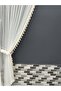 2 Wings Background Curtain Cream Tasseled Floral 2 Wings Tulle Background Curtain - 8