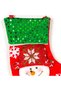 Christmas Ornament, Stocking, Shiny Sequins, Snowman Figure, Red-Green - 12X16 cm - 2