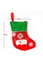 Christmas Ornament, Stocking, Shiny Sequins, Snowman Figure, Red-Green - 12X16 cm - 4