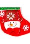 Christmas Ornament, Stocking, Shiny Sequins, Snowman Figure, Red-Green - 12X16 cm - 3