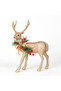 Christmas Ornament, Reindeer Figure, Gold - 32X23 cm