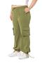 Large Size Gather Detailed Cargo Pocket Parachute Khaki Trousers - 4