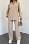Beige Oversize Design Shirt and Trousers Oversize Double Suit 10786 - 4