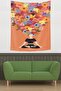 Colorful Flower Patterned Non-Slip Fabric Wall Tapestry Tapestry for Girl Doing Yoga - 3