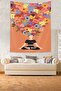 Colorful Flower Patterned Non-Slip Fabric Wall Tapestry Tapestry for Girl Doing Yoga