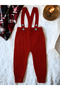 Suspended Buttoned Baby Kids Knitwear Leggings Salopet Red - 5