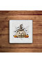 Halloween Pumpkin Themed Natural Stone Travertine Coasters Set of 4 - 2