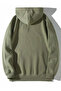 High School Printed Unisex Kangaroo Pocket Hooded Khaki Sweatshirt Hoodie - 2