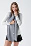 Women's Soft Knitted Detailed Scarf Gray 24W1321 - 3
