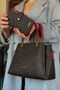 Red Combination Color 5 Compartment Women's Hand and Shoulder Bag Fast Shipping Quality Product 2120 - 3