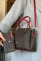 Red Combination Color 5 Compartment Women's Hand and Shoulder Bag Fast Shipping Quality Product 2120