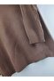 Unisex Ribbed Half Turtleneck Slim Fit Flexible Brown Knitwear Body - 5