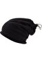 Women's and Men's Black Winter Thermal Fleece Cut Finger Gloves - Drawstring Beanie and Neck Gaiter Set 6-Piece Set - 2