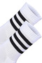 Unisex Colorful Black 3 Stripes White Socket Tennis Socks College 3 Pack - 3