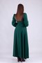 Emerald Maxi Length Women's Double Breasted Collar Sleeve Nipple Frilly Long Sleeve Sleeve Nipple Frilly Belted Dress - 6