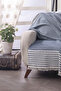 Olimpos Navy Blue Sofa Cover 180 X 200 cm Sofa Bed Divan Armchair Cover Cotton Tufted - 2
