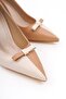 Alissa Nude Beige Pointed Toe Heeled (8cm) Casual Shoes - 5