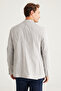 Men's Black-White Slim Fit Narrow Cut Mono Collar 100% Cotton Patterned Jacket - 7
