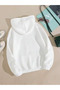 beyaz kapşonlu Sweatshirt - 2