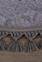 Nova Anthracite Round 100x100 Cm Pompom Fringed Non-Slip Base Machine Washable Bath Mat - 2