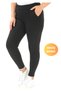 Curve Women's Large Size Pocketed Black Trousers Leggings with Sewing Detail