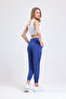 Women's Navy Blue High Waist Pocket Elastic Waist Flexible Jogger Pants - 5