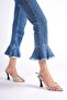 Women's Heeled Shoes Open Back Post Round Sole Side Buckle Full Mold Heel 9cm