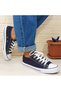 554 Navy Blue Short Unisex Sneaker Linen Sports Shoes - 5