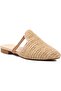 Park Moda Nude Beige Straw Rhinestone Stylish Comfortable Pointed Toe Open Back Summer Slippers Sandals Shoes - 3