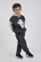Boy's Two Thread Fabric Thick Rose Gold Knitted Basic Oversize Hooded Top and Bottom Tracksuit Set - 3