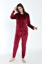 Women's Winter Sleep More Written Soft Velvet Pajama Set - 4