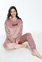 Women's Winter Great Written Soft Velvet Pajama Set - 6