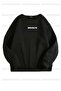 Brooklyn Printed Unisex Oversize Black-Grey Double Sweathirt - 2