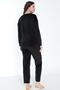 Women's Winter Bonjour Written Soft Velvet Pajama Set - 5