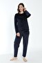 Women's Winter Gorgeous Written Soft Velvet Pajama Set - 4