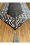 Trendy Model Smoked Color Velvet Fabric with White Tulle Underneath Table Cloth Runner - 2
