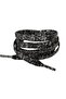 120 Cm Glitter Flat Laces, Casual and Sports Shoelaces, 1 Pair, Black with Silver Glitter