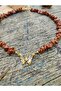 Natural Broken Star Stone Necklace with Glass Butterfly