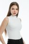 Women's White Sleeveless Turtleneck Bodysuit - 2