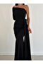 Maxi Length One Shoulder Imported Crepe Fabric Evening Dress Prom Engagement Wedding - 3