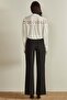 Flared Black Woven Trousers - 2