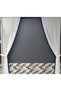 2 Wings Background Curtain Blue Tufted Floral 2 Wings Tulle Background Curtain - 2
