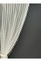 2 Wings Background Curtain White Tufted Floral 2 Wings Tulle Background Curtain - 3
