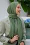 green color combed cotton shawl - 4