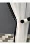 2 Wings Background Curtain Black Tufted Floral 2 Wings Tulle Background Curtain - 7