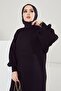 Mina Balloon Sleeve Knitwear Hijab Dress - Black - 3