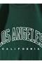 Letter Graphic Lined Sweatshirt Green - 3