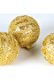 Glittery New Year's Ball 3-Pack Gold 8X8 Cm. - 4