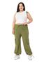 Large Size Gather Detailed Cargo Pocket Parachute Khaki Trousers - 2